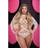 Lapdance Sexy Strappy Long Sleeve Bodysuit White Q/s - X Rated Costumes