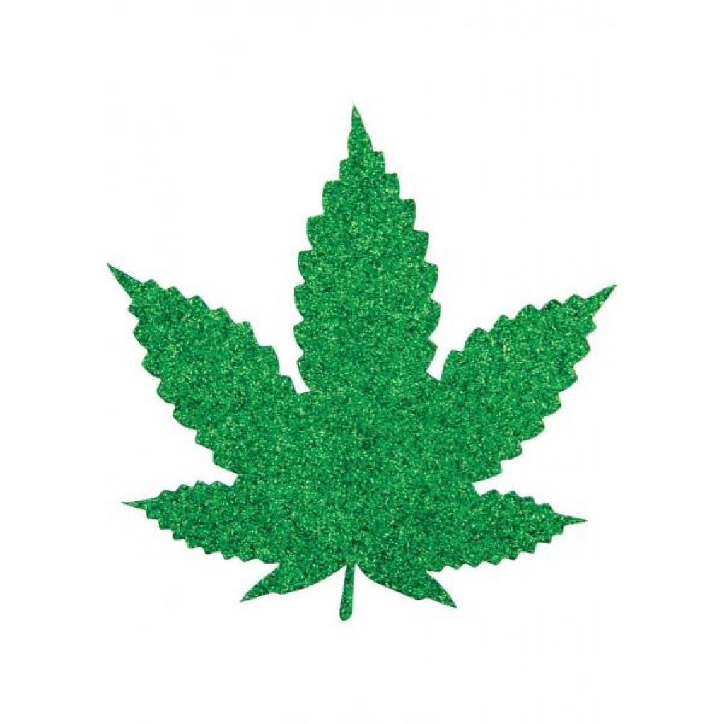Pasties Mary Jane Marijuana Shaped Green 2 Pair - Pasties, Tattoos & Accessories