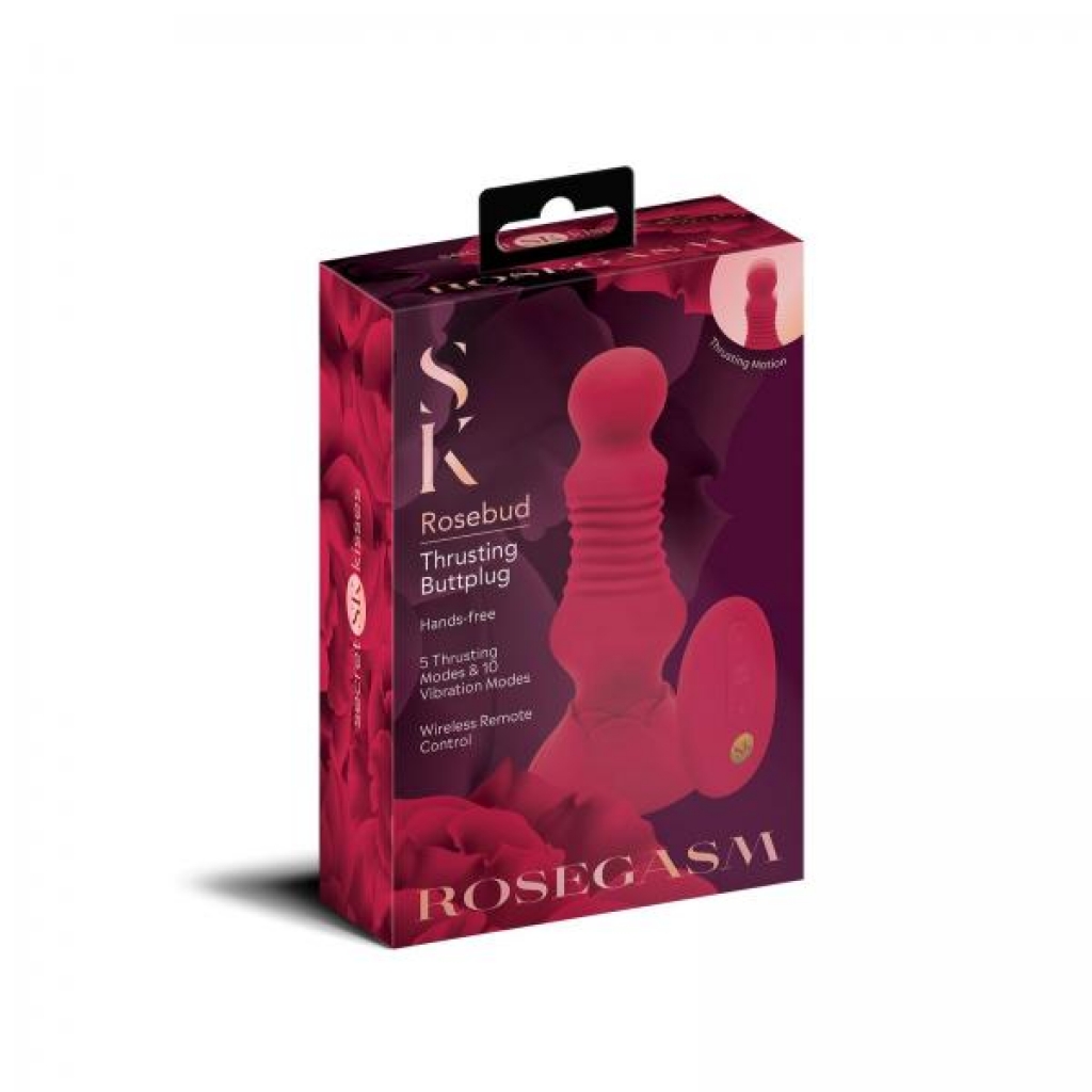 Rosegasm Remote Control Thrusting Rosebud Buttplug - Anal Plugs