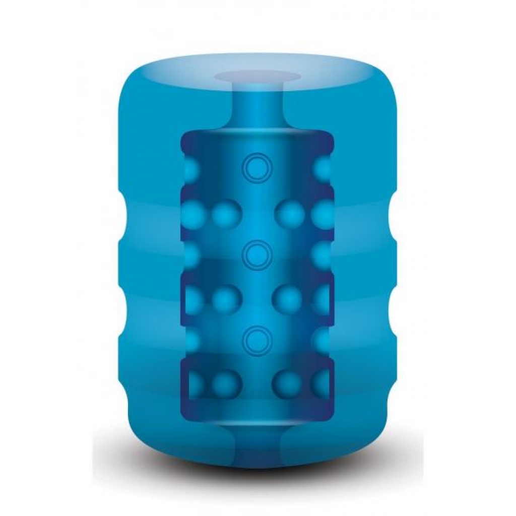 Zolo Backdoor Beaded Texture Pocket Stroker Blue - Anal Masturbators