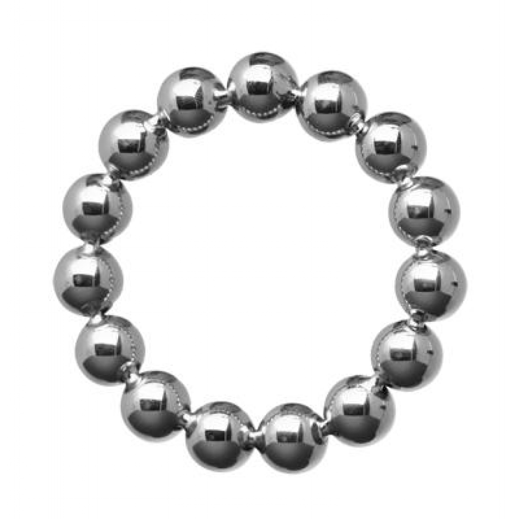 Meridian 2 Inches Stainless Steel Beaded Cock Ring - Mens Cock & Ball Gear