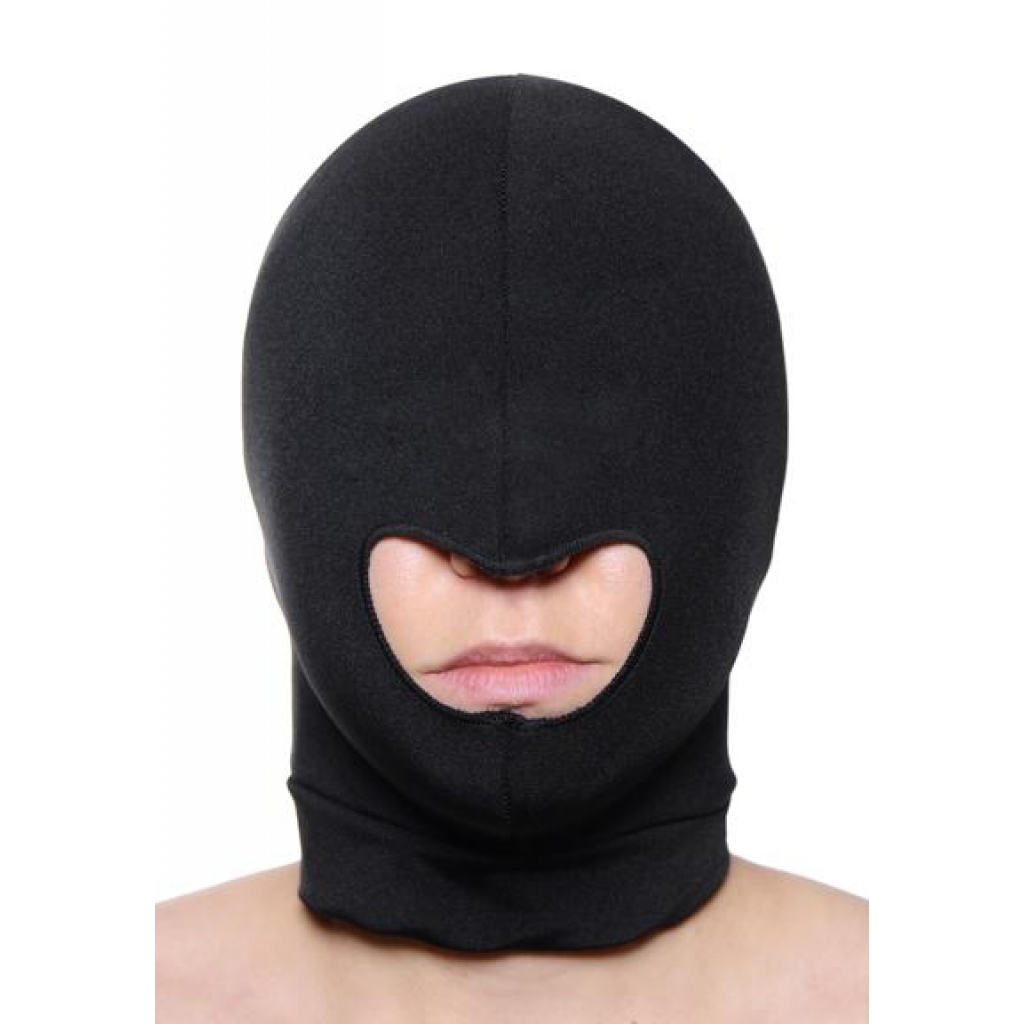 Blow Hole Open Mouth Spandex Hood - Black