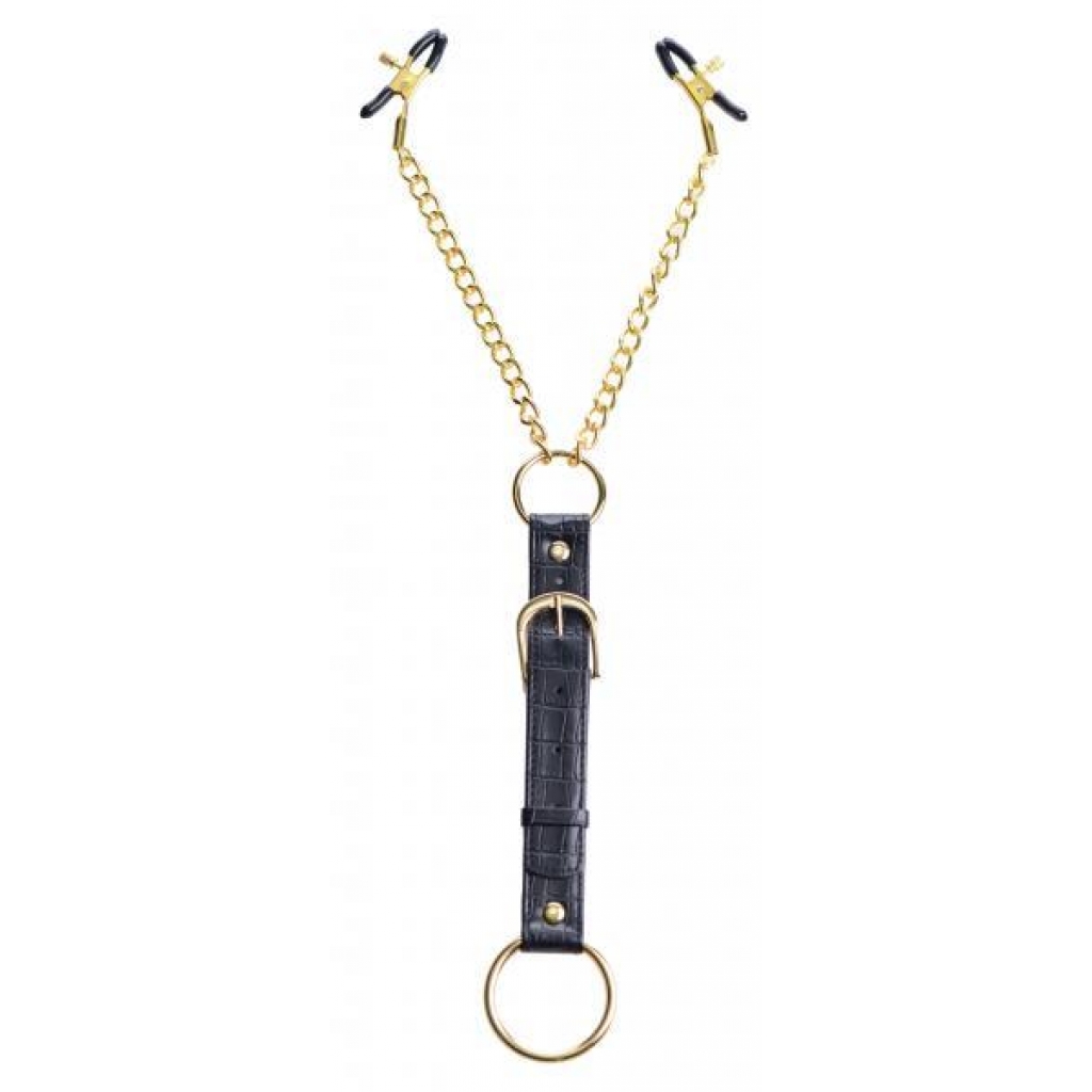 Penitentiary Nipple Clamps And Cock Ring Set - Nipple Clamps