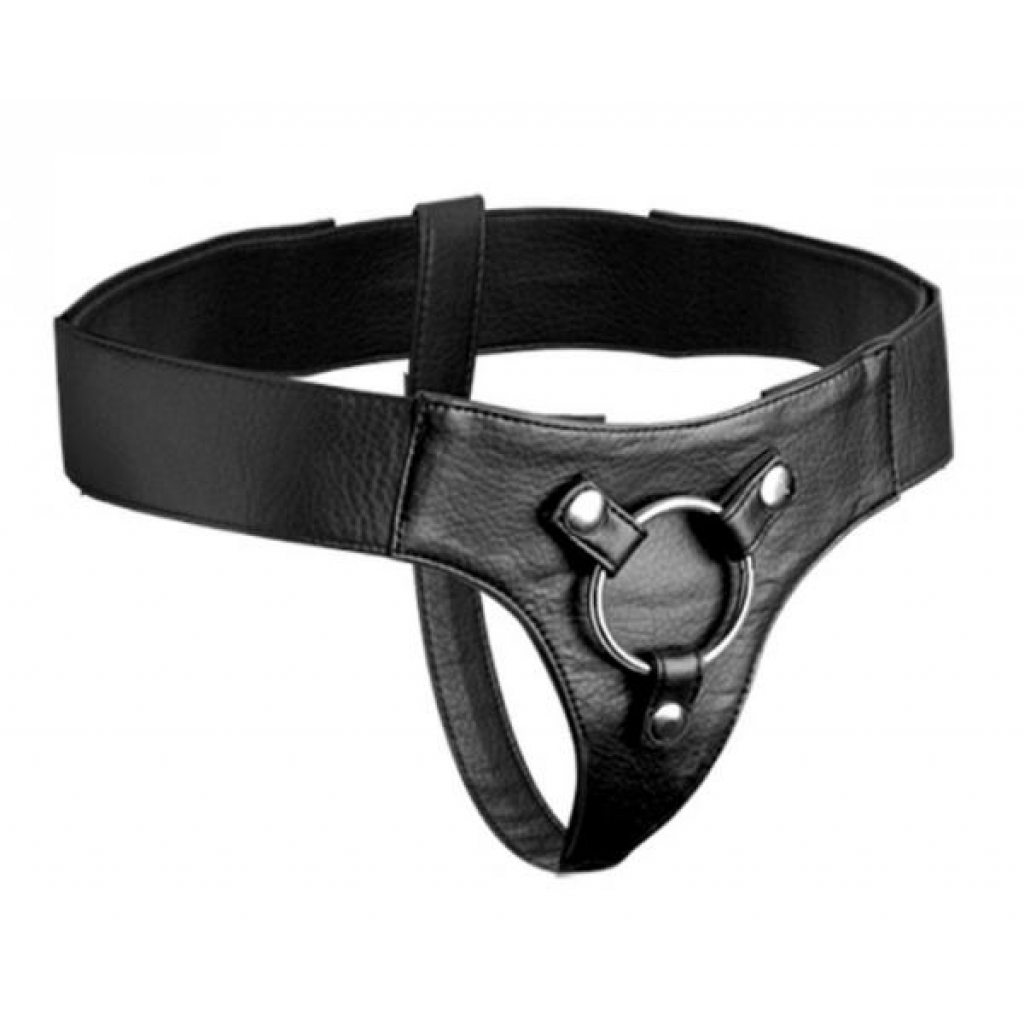 Strap U Domina Adjustable Wide Band Strap On Harness Black - Harnesses