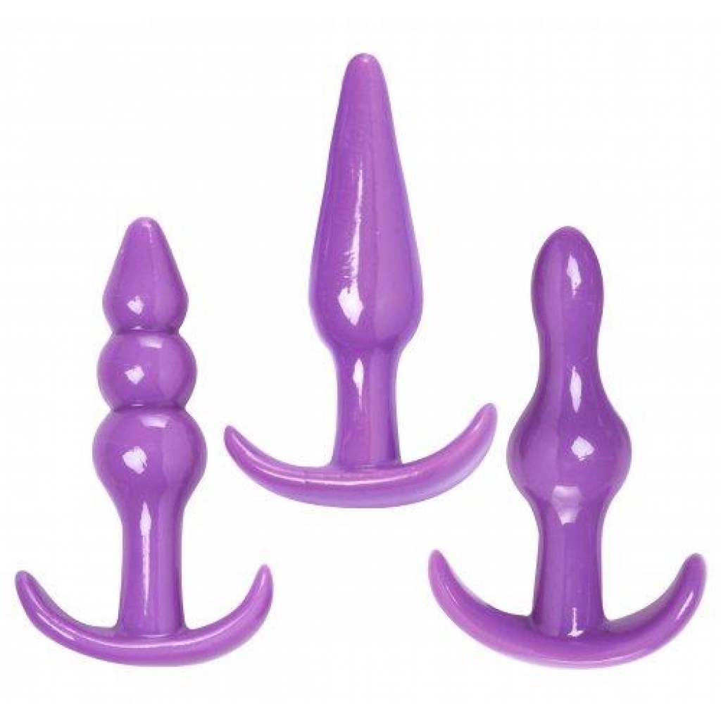 Anal Trainer 3 Piece Anal Play Kit Butt Plugs Purple - Anal Trainer Kits