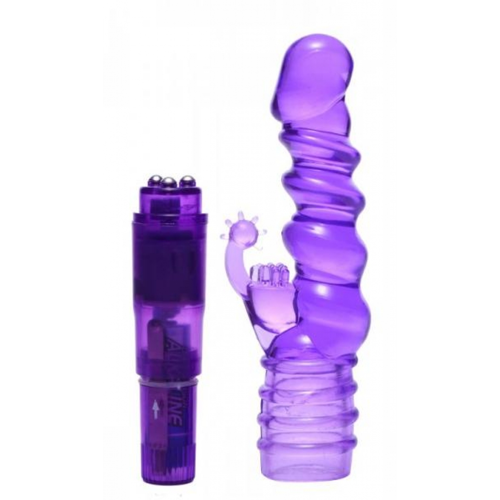 Royal Rocket Ribbed Rabbit Vibe Purple - Rabbit Vibrators