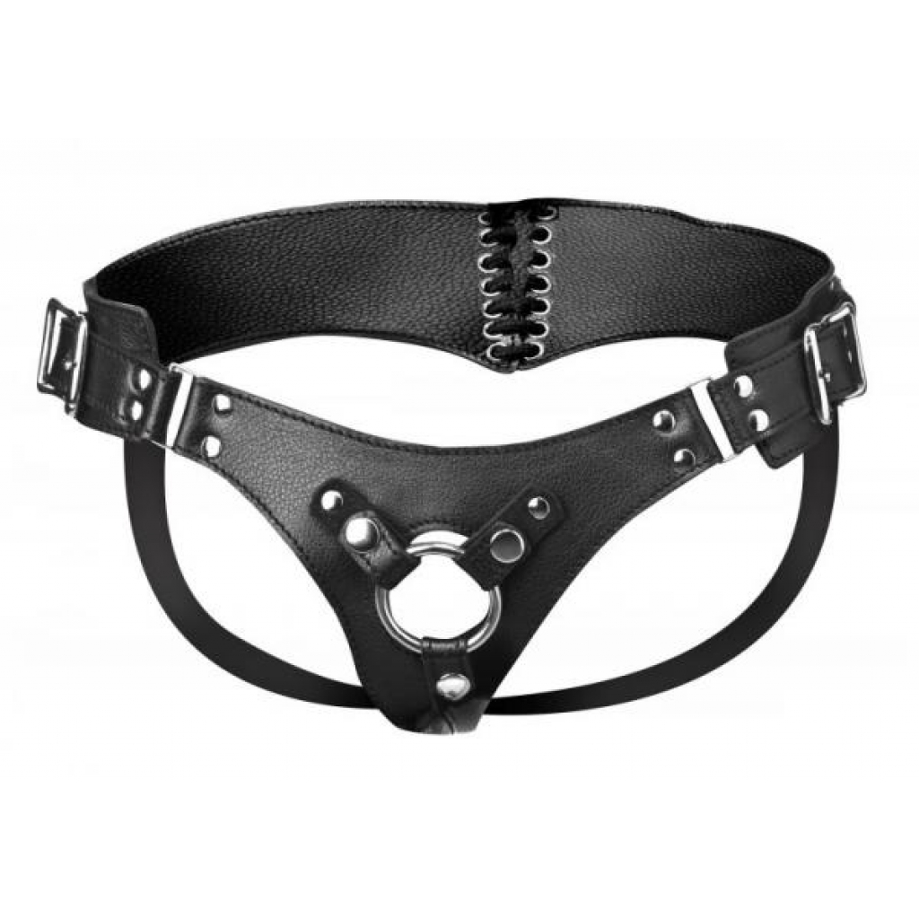 Strap U Bodice Corset Style Strap On Harness Black O/S - Harnesses