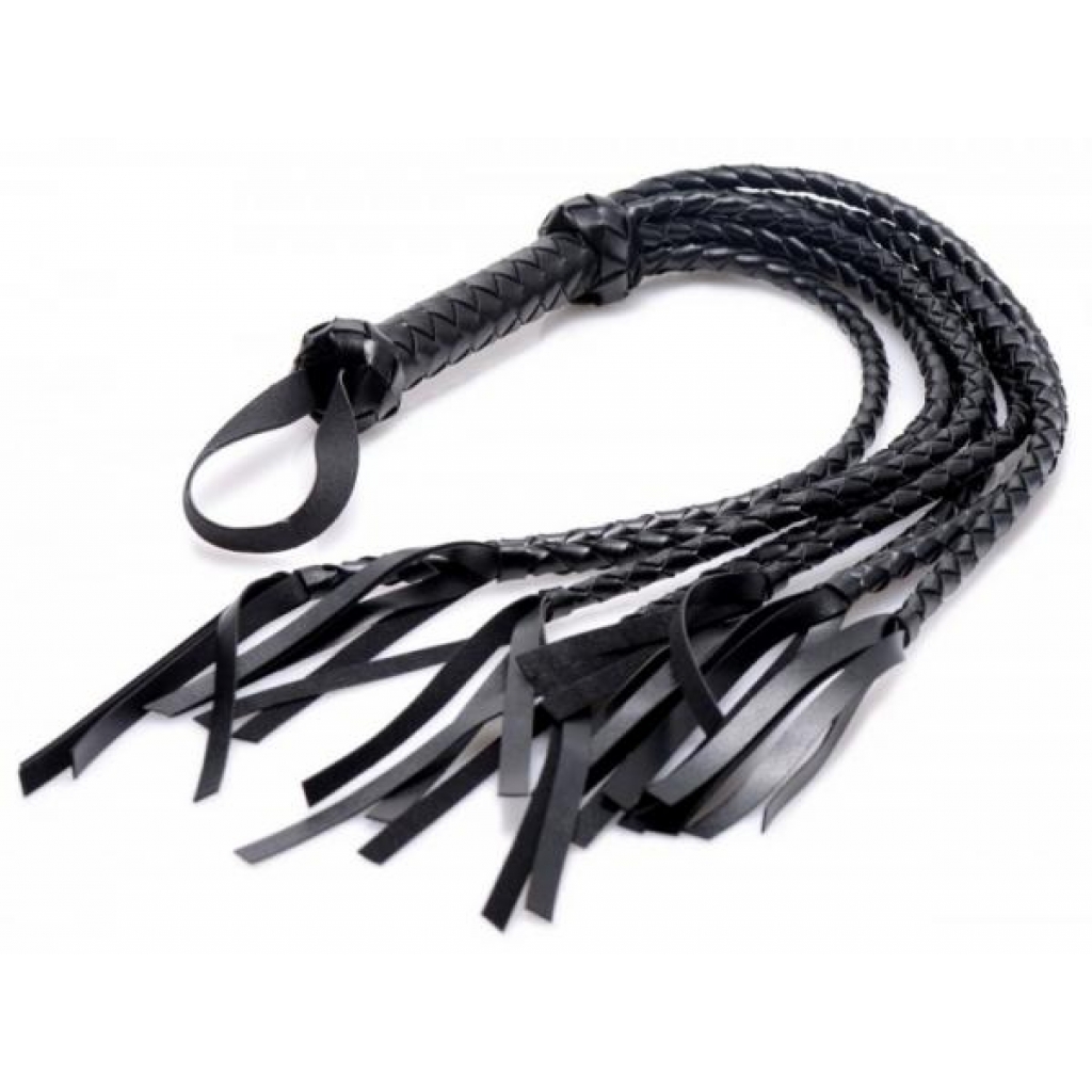 Strict 8 Tail Braided Flogger Black Leather - Floggers