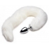 Extra Long Mink Tail Metal Anal Plug - Elegant White