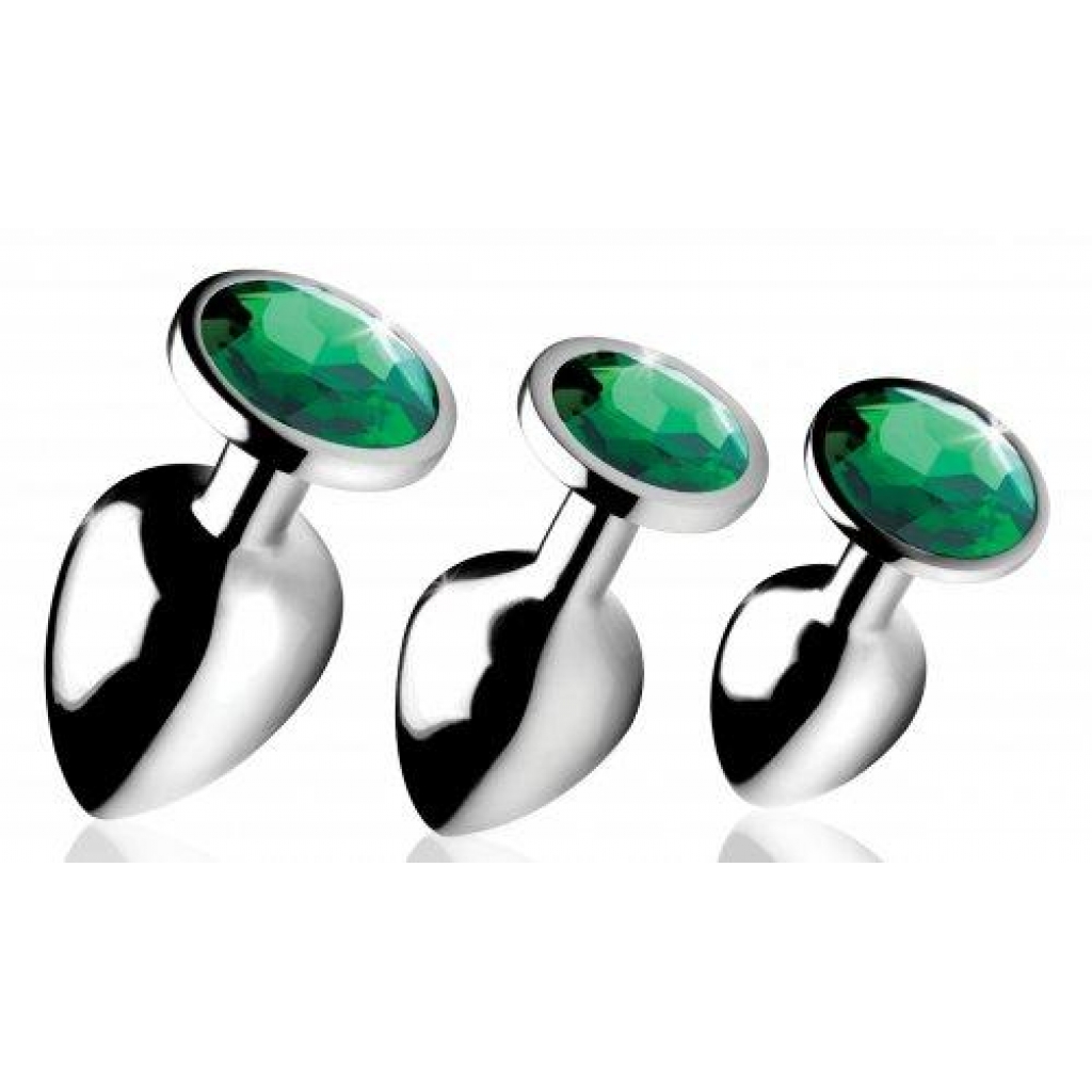 Booty Sparks Emerald Green Gem Anal Plug Set - Anal Trainer Kits