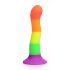 Strap U Proud Rainbow Silicone Dildo W/ Harness - Harness & Dong Sets