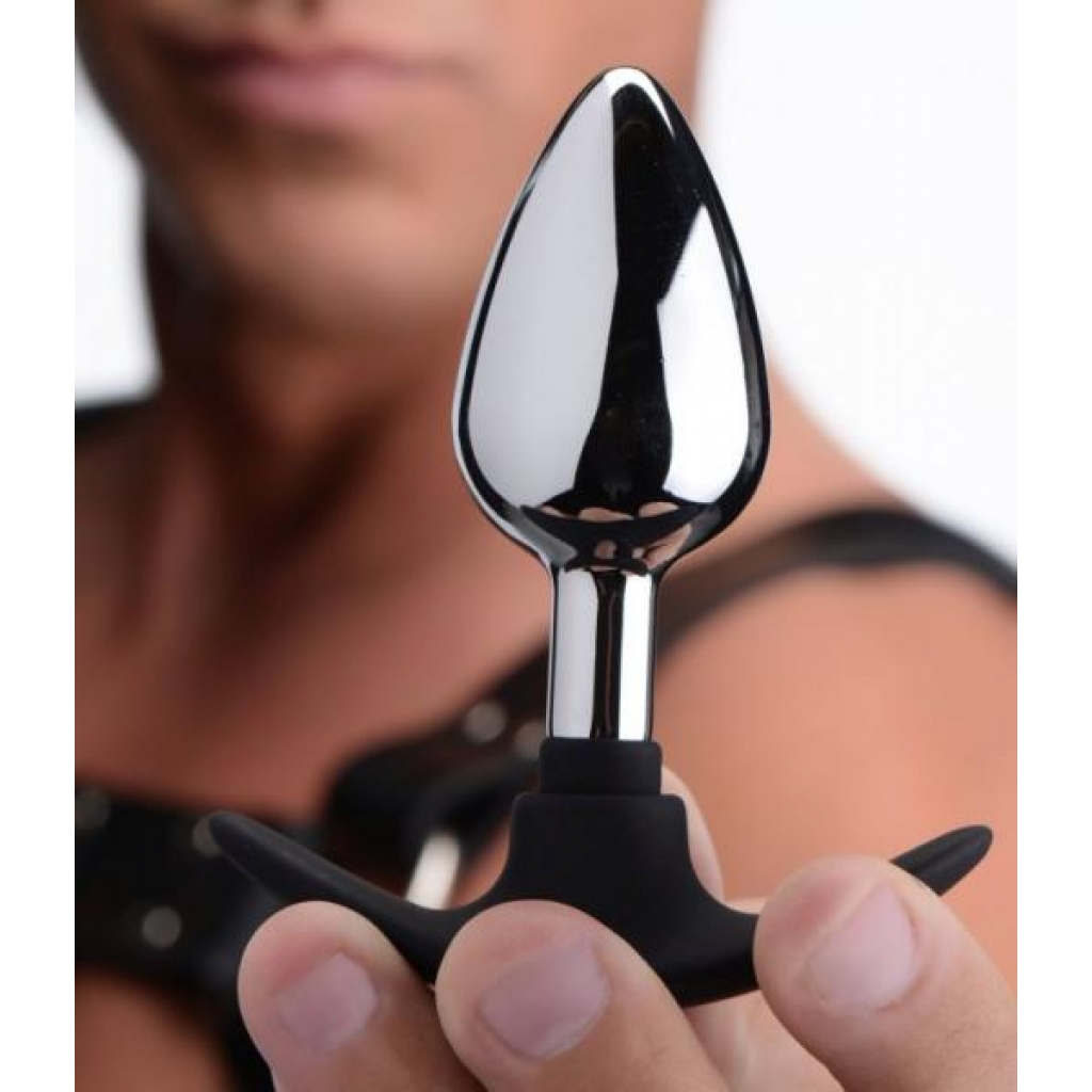 Master Series Dark Invader Metal & Silicone Anal Plug - Medium