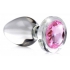 Booty Sparks Pink Gem Glass Anal Plug Large - Anal Plugs