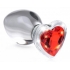 Booty Sparks Red Heart Glass Anal Plug Medium - Anal Plugs