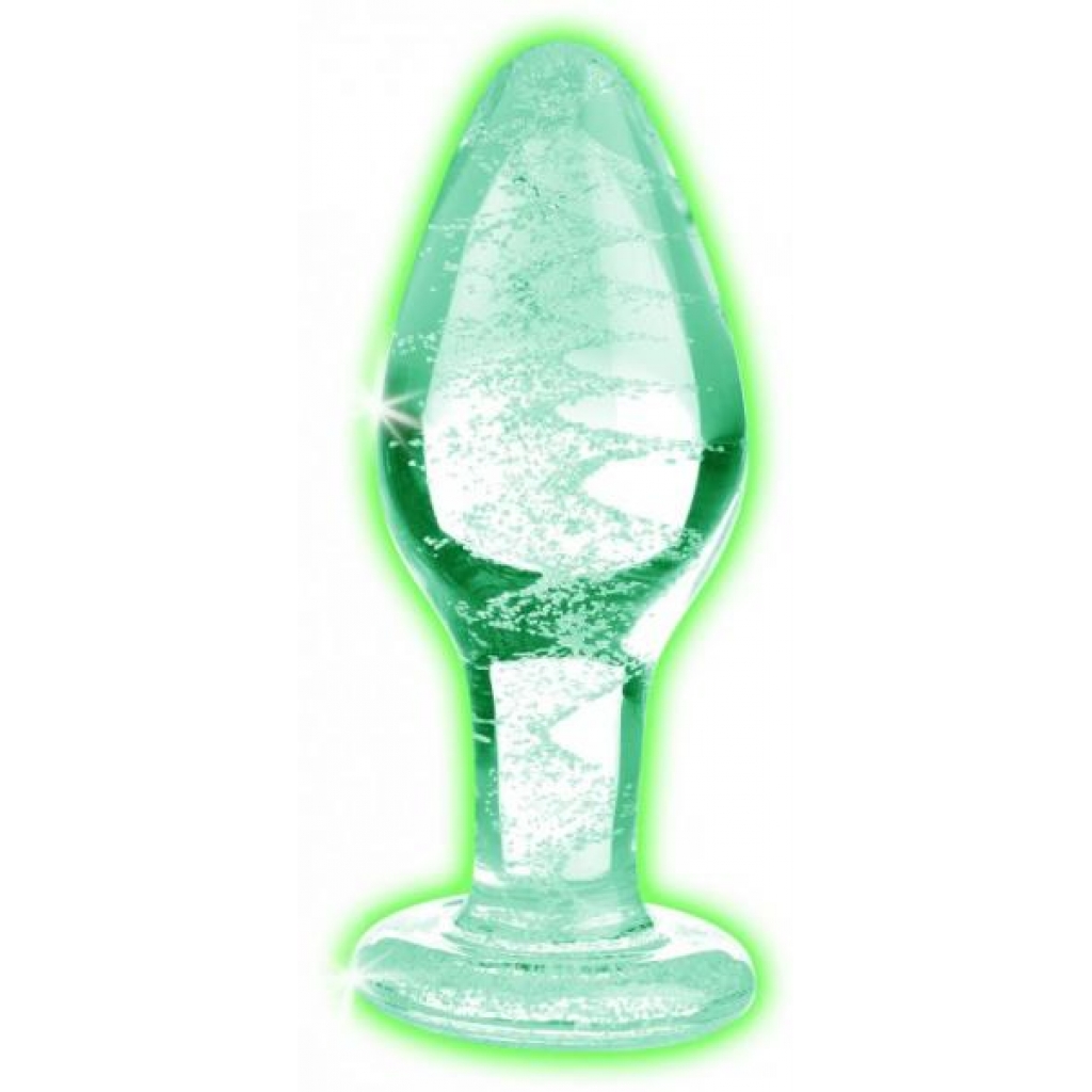 Booty Sparks Glow-in-the-dark Glass Anal Plug Medium - Anal Plugs