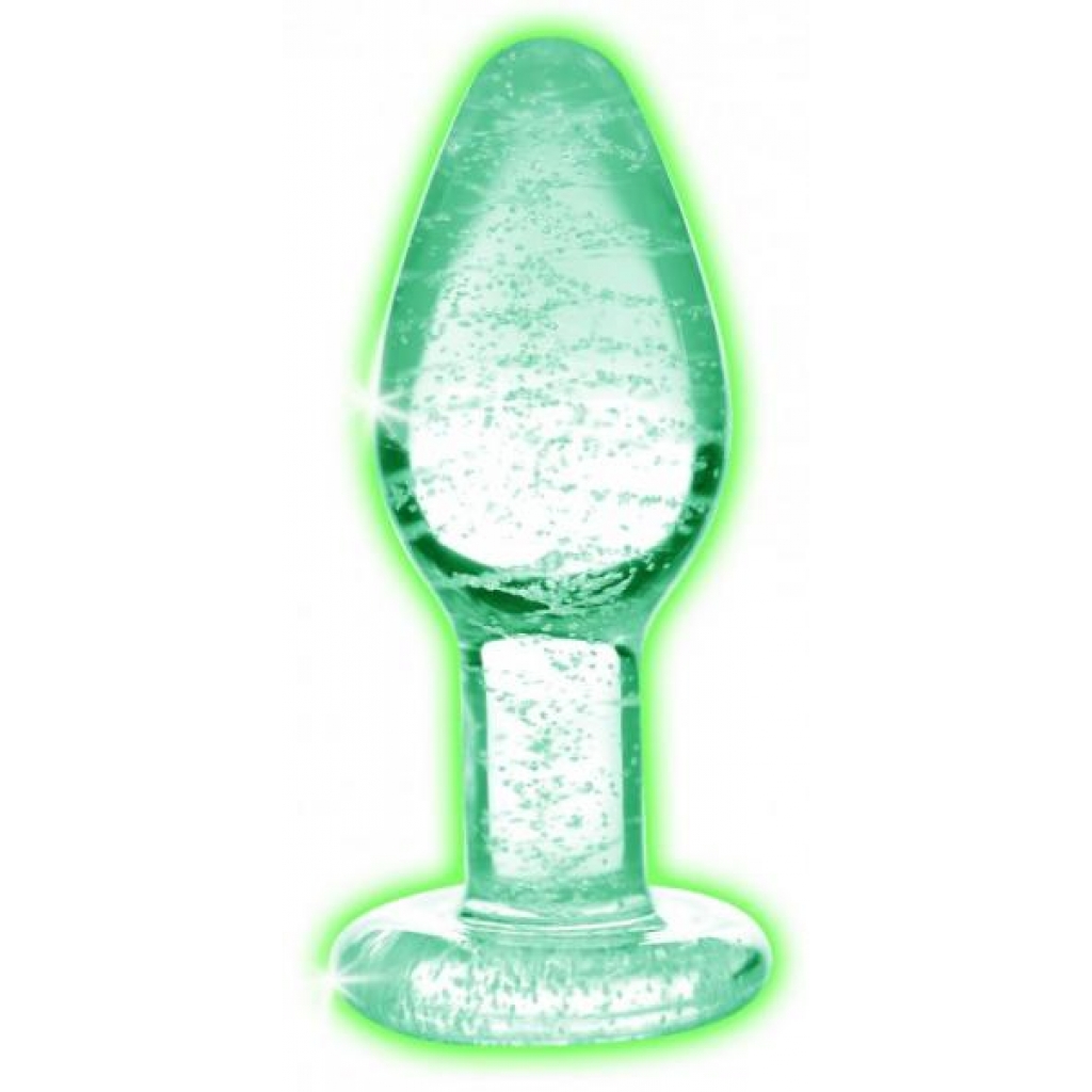 Booty Sparks Glow-in-the-dark Glass Anal Plug Small - Anal Plugs