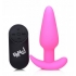 Bang! 21x Vibrating Silicone Butt Plug W/ Remote Pink - Anal Plugs