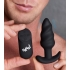 Bang! 21x Vibrating Silicone Swirl Butt Plug W/ Remote Black - Anal Plugs