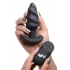 Bang! 21x Vibrating Silicone Swirl Butt Plug W/ Remote Black - Anal Plugs