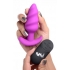 Bang! 21x Vibrating Silicone Swirl Butt Plug W/ Remote Purple - Anal Plugs