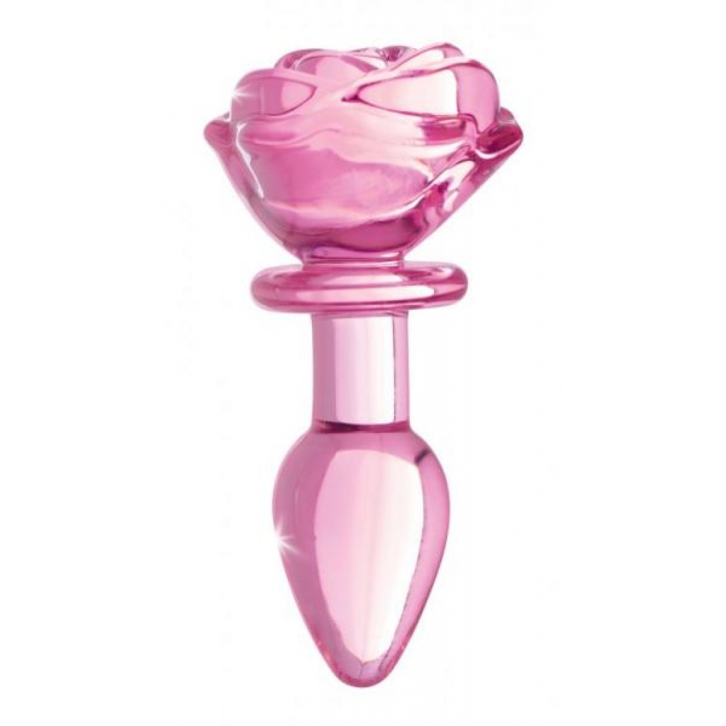 Booty Sparks Pink Rose Glass Small Anal Plug - Anal Plugs