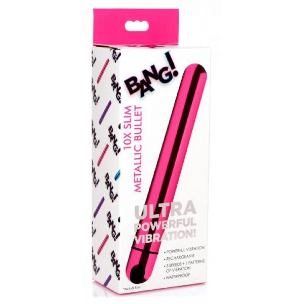 Bang! 10x Slim Metallic Bullet Pink - Bullet Vibrators