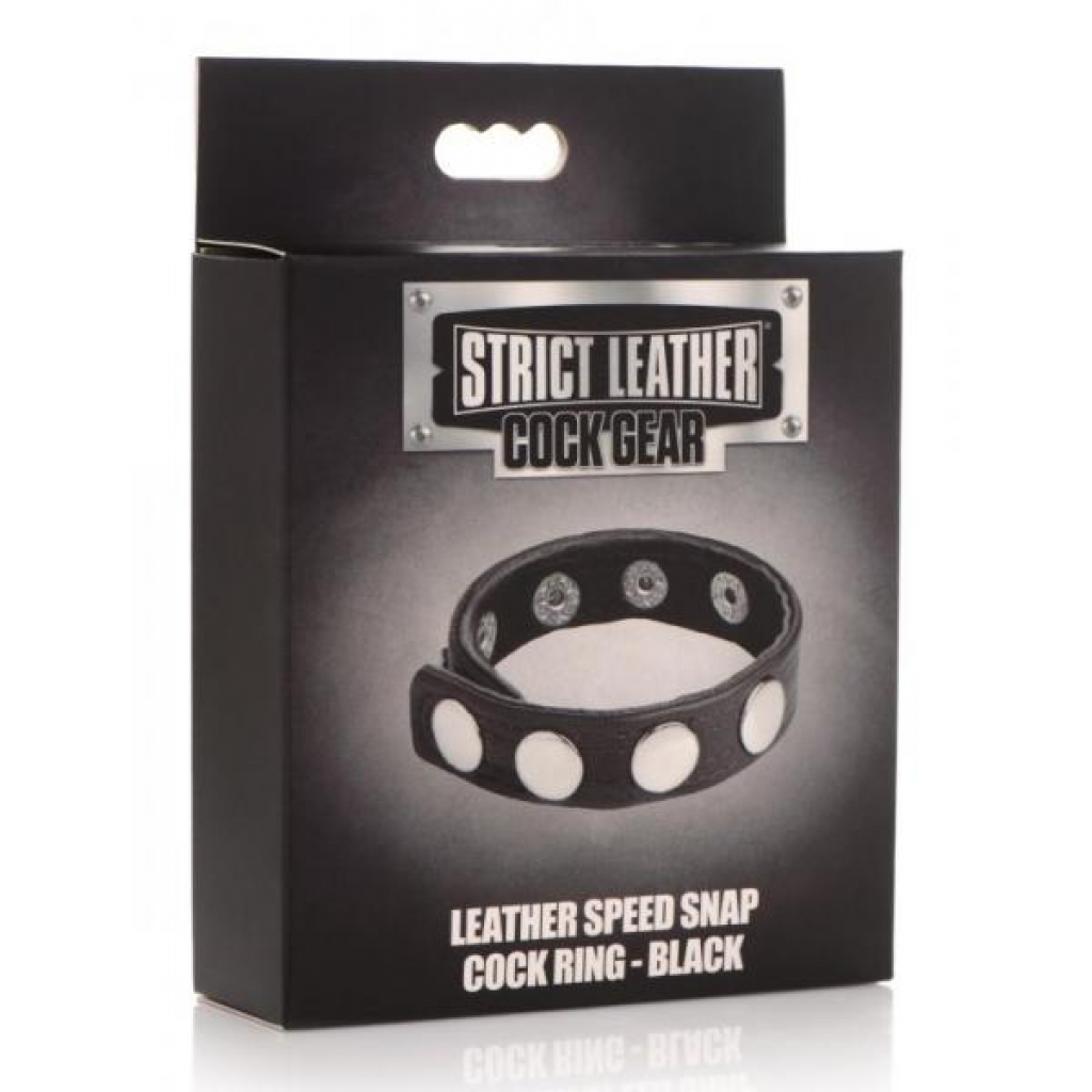 Strict Leather Cock Speed Snap Cock Ring Black - Adjustable & Versatile Penis Rings