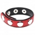 Strict Cock Gear Leather Speed Snap Cock Ring Red - Adjustable & Versatile Penis Rings