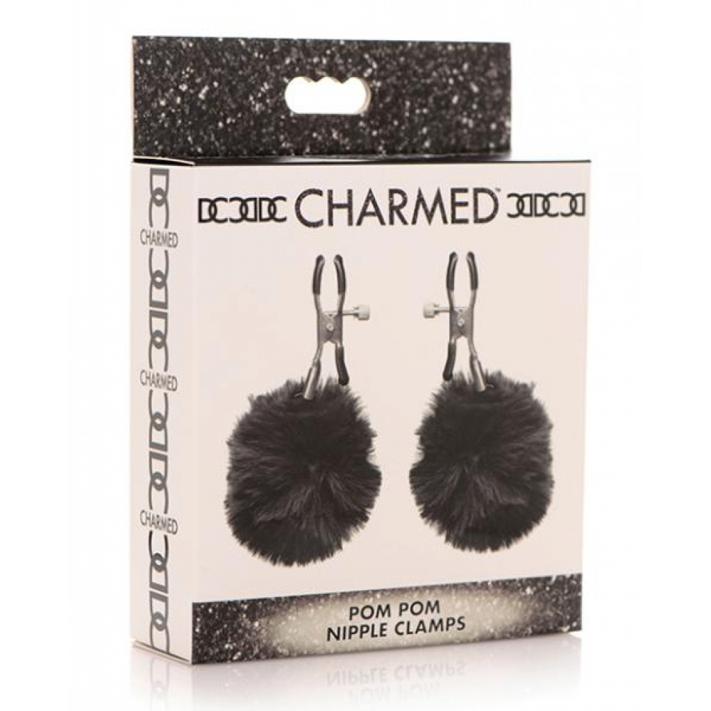 Charmed Pom Pom Nipple Clamps Black - Nipple Clamps