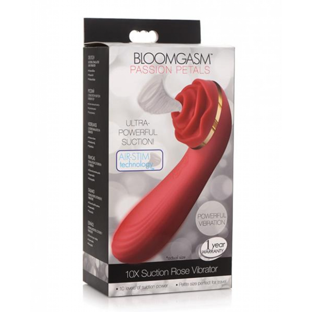 Inmi Bloomgasm Passion Petals Suction Rose Vibrator Red - Clit Suckers & Oral Suction