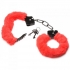 Master Series Cuffed In Fur Furry Handcuffs Red - Handcuffs