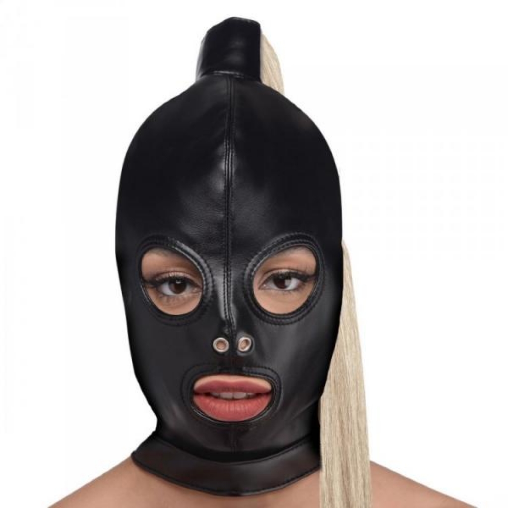 Strict Blonde Ponytail Bondage Hood - Hoods & Goggles