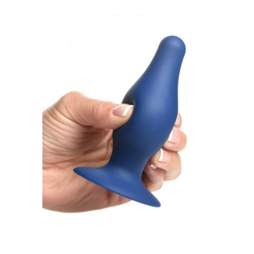 Squeeze-it Tapered Anal Plug Blue Large - Anal Plugs