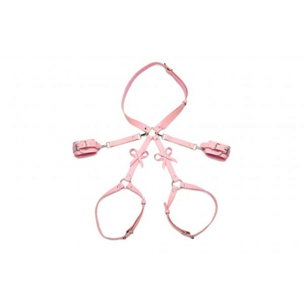 Strict Bondage Harness W/ Bows Pink M/l - Hogties