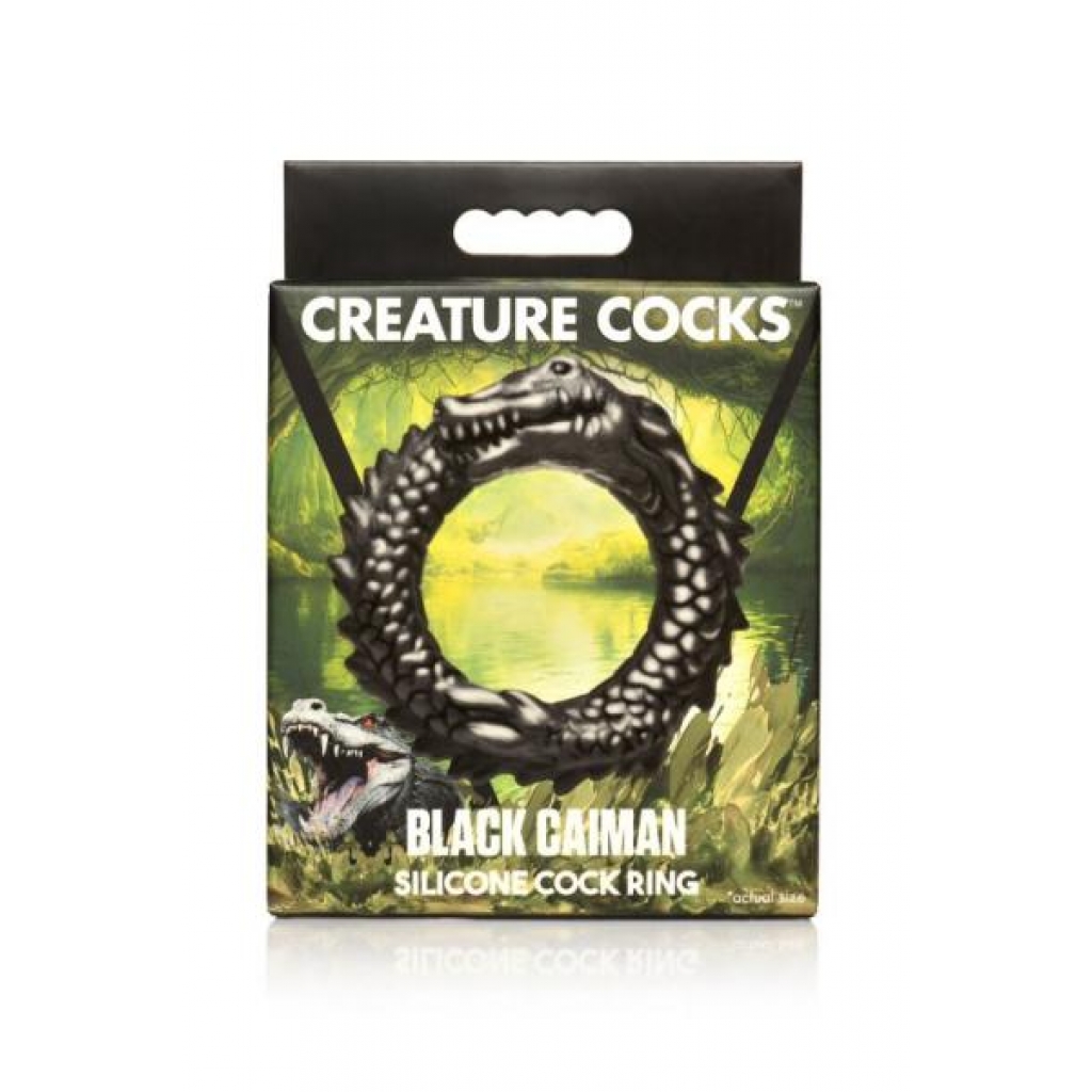 Creature Cocks Black Caiman Cock Ring - Luxury Penis Rings