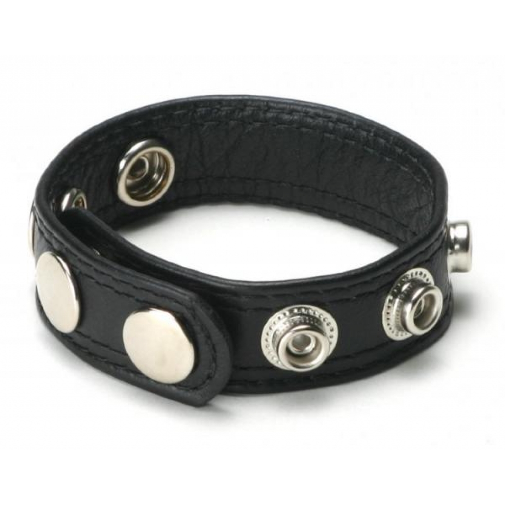 Speed Snap Cock Ring Black Leather - Collars & Leashes