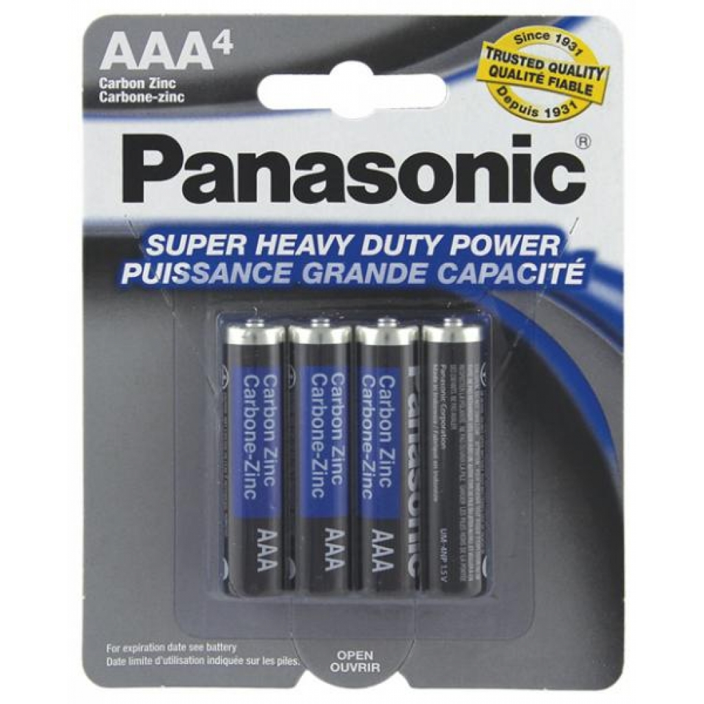 Panasonic Super Heavy Duty Battery AAA 4 Pack - Batteries & Chargers