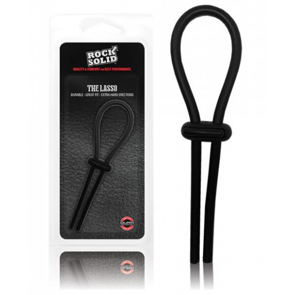 Rock Solid Lasso Cock Ring Black - Adjustable & Versatile Penis Rings