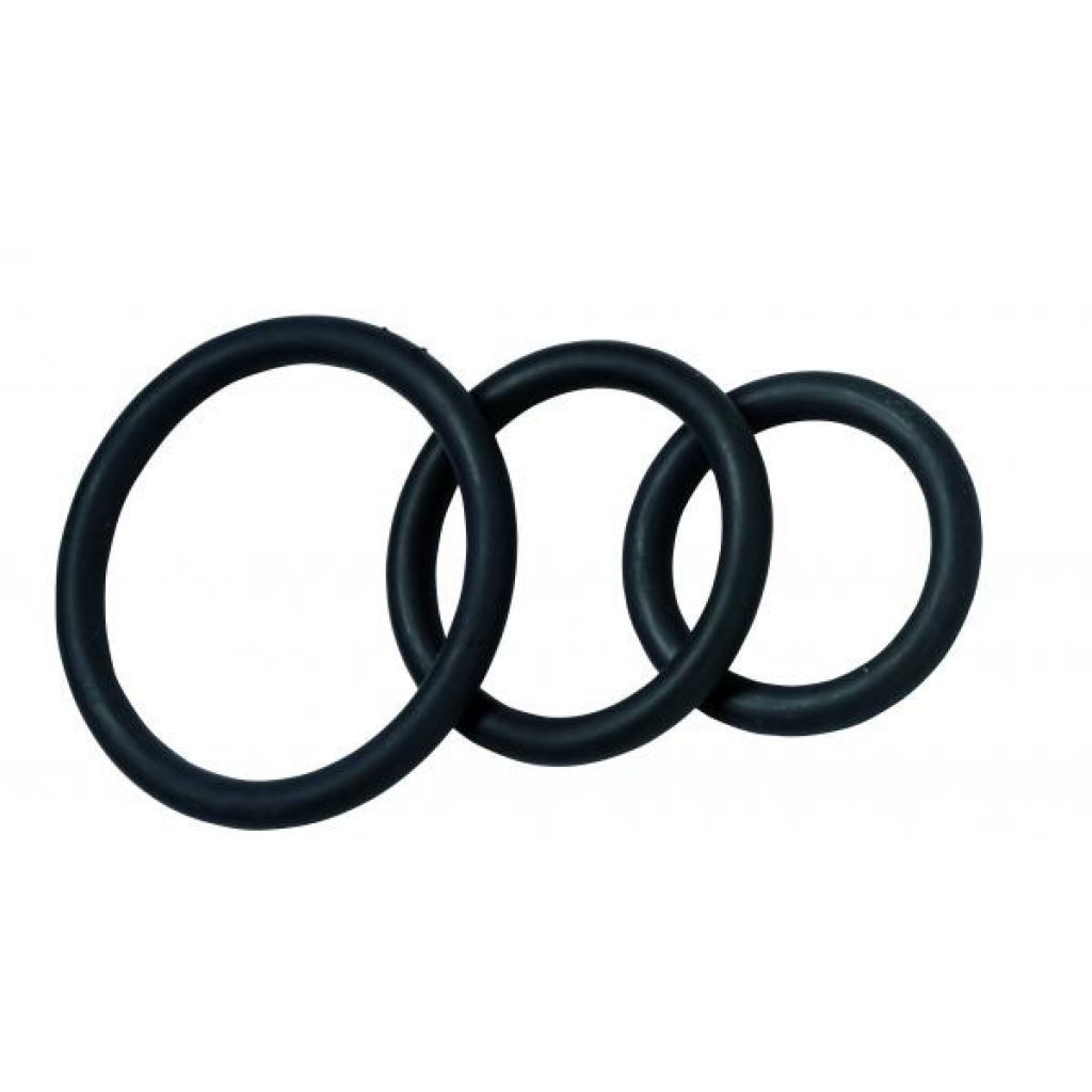 Nitrile C Ring Set - Black - Cock Ring Trios