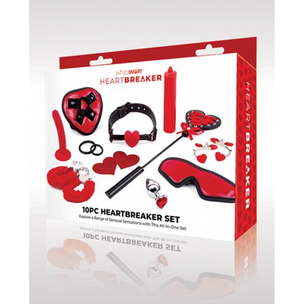 Whipsmart Heartbreaker 10 Pc Set - Black/red - BDSM Kits