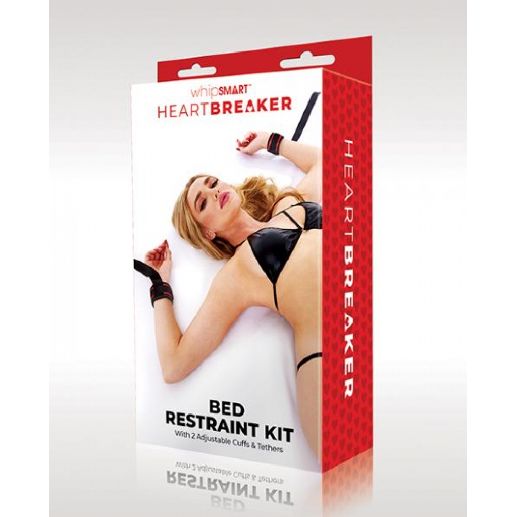 Whipsmart Heartbreaker Bed Restraint Kit - Black/red - Babydolls & Slips