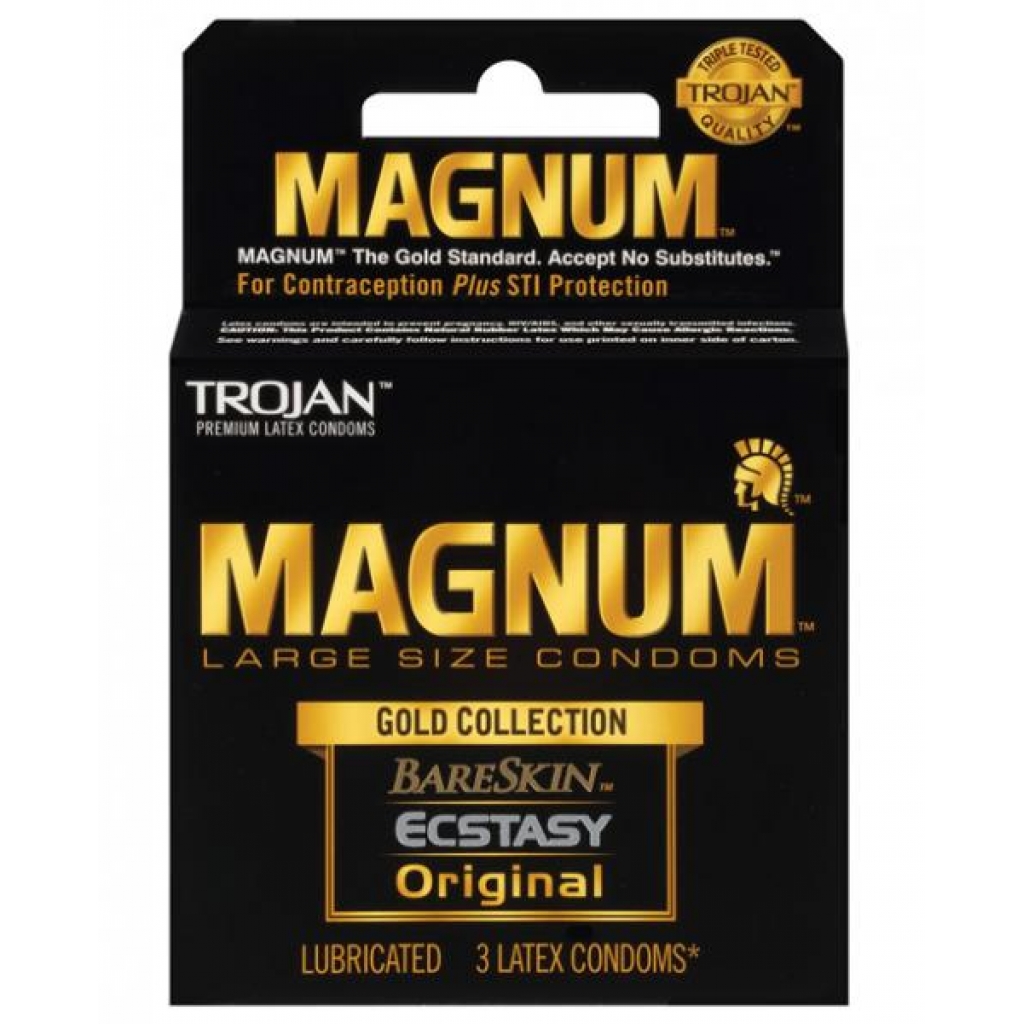 Trojan Magnum Gold Collection Box Of 3 Latex Condoms - Condoms