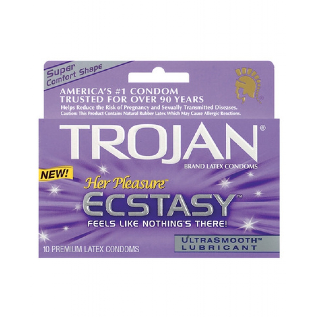 Trojan her pleasure ecstasy condoms - box of 10 - Condoms