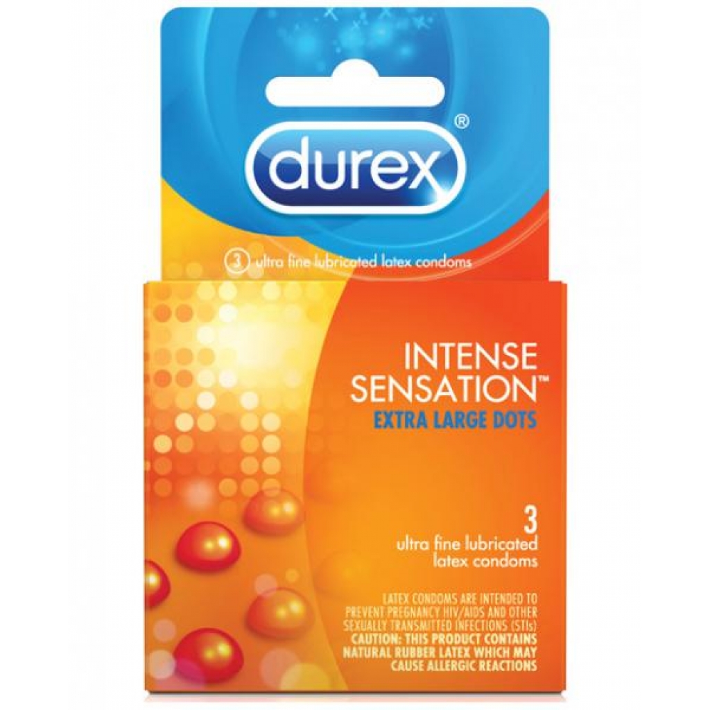 Durex Intense Sensation Extra Large Condoms Dots 3 Pack - Condoms