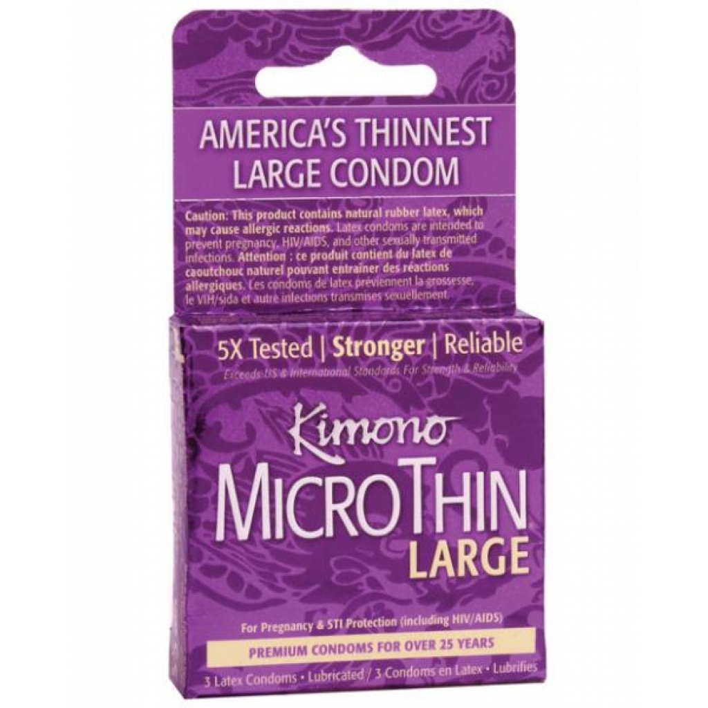 Kimono Micro Thin Large Condom Box of 3 - Condoms