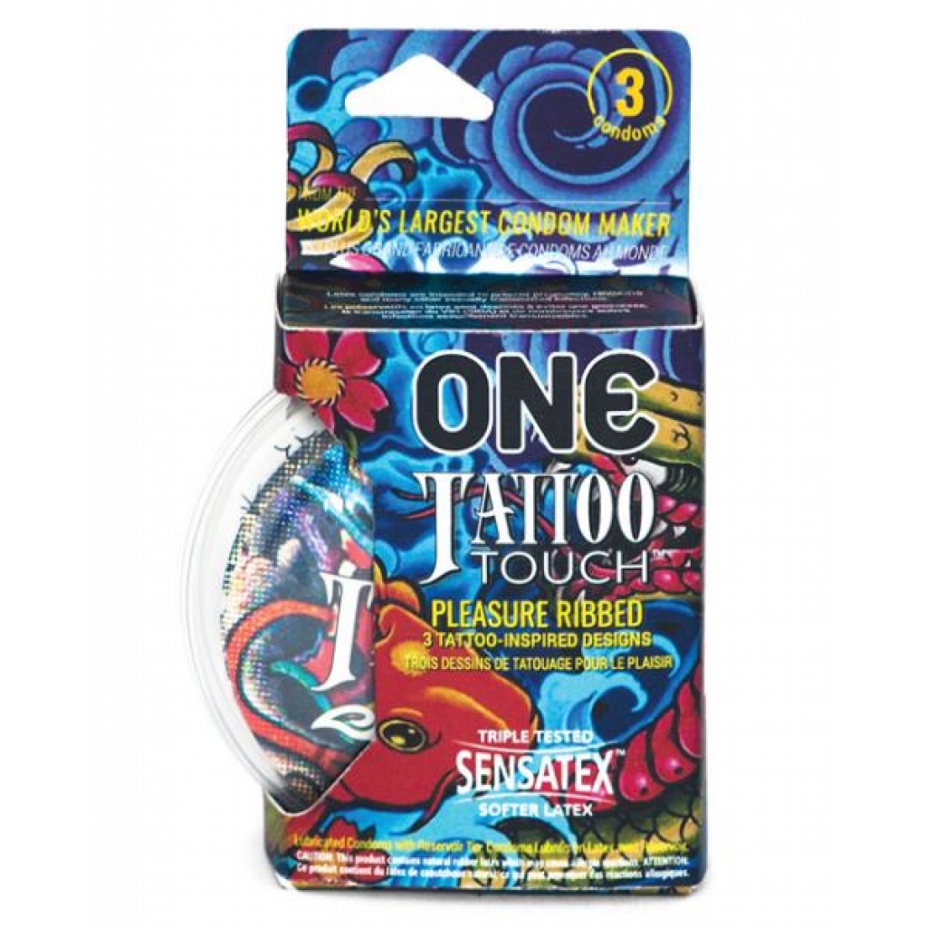 One Tattoo Touch Latex Condoms 3 Pack - Condoms