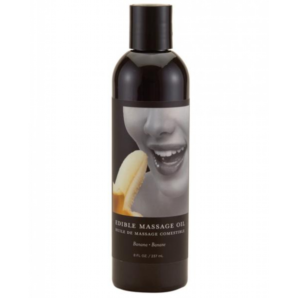 Earthly Body Edible Massage Oil Banana 8oz - Lickable Body