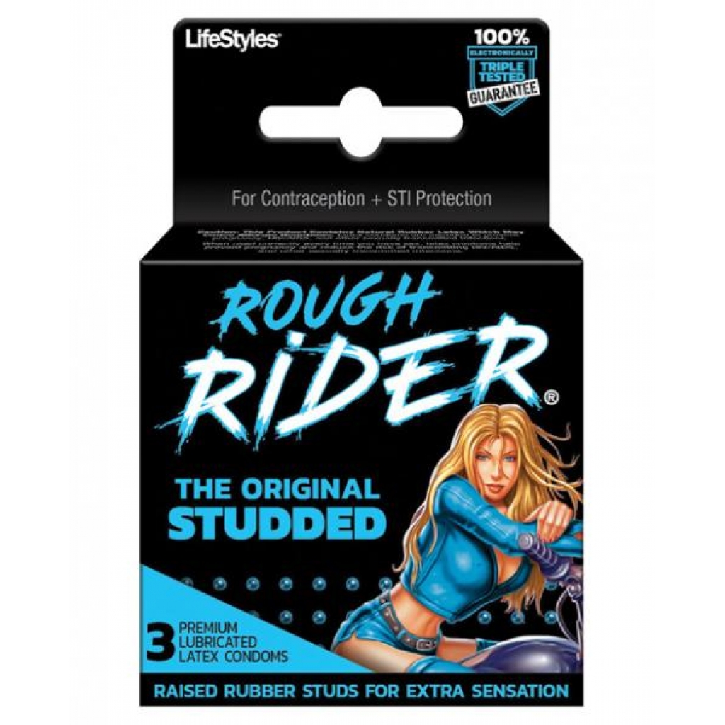 Rough Rider Studded Condom 3 Pack - Condoms