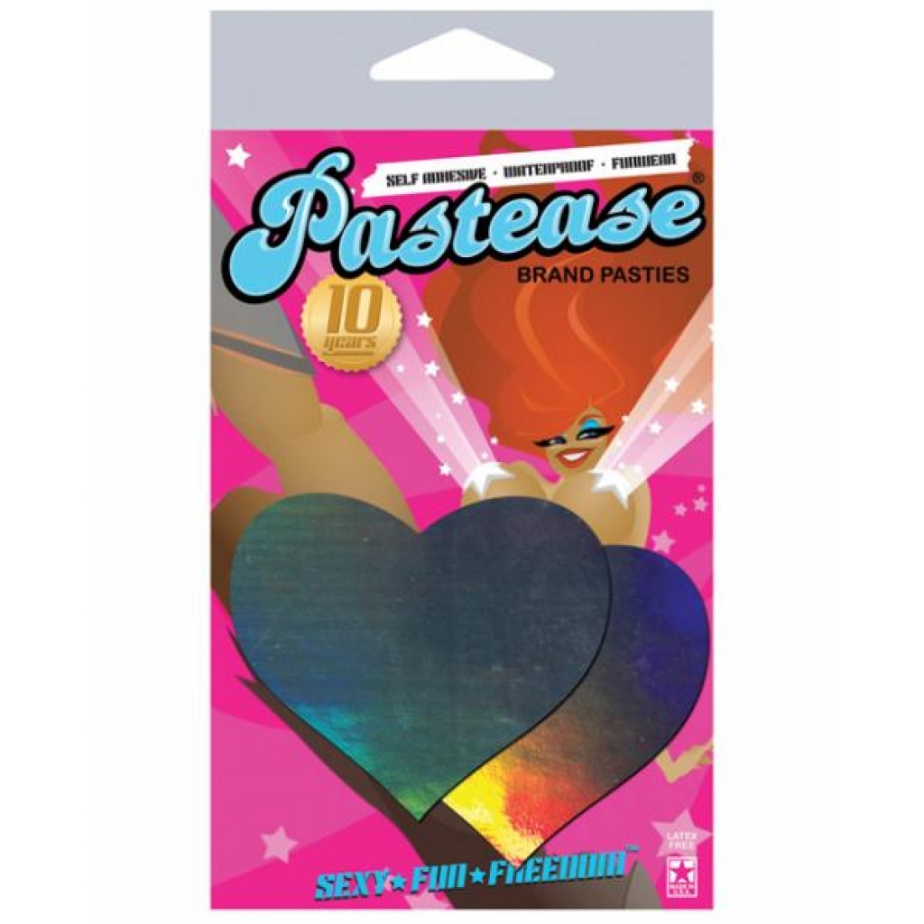 Pastease Hologram Heart Silver Pasties