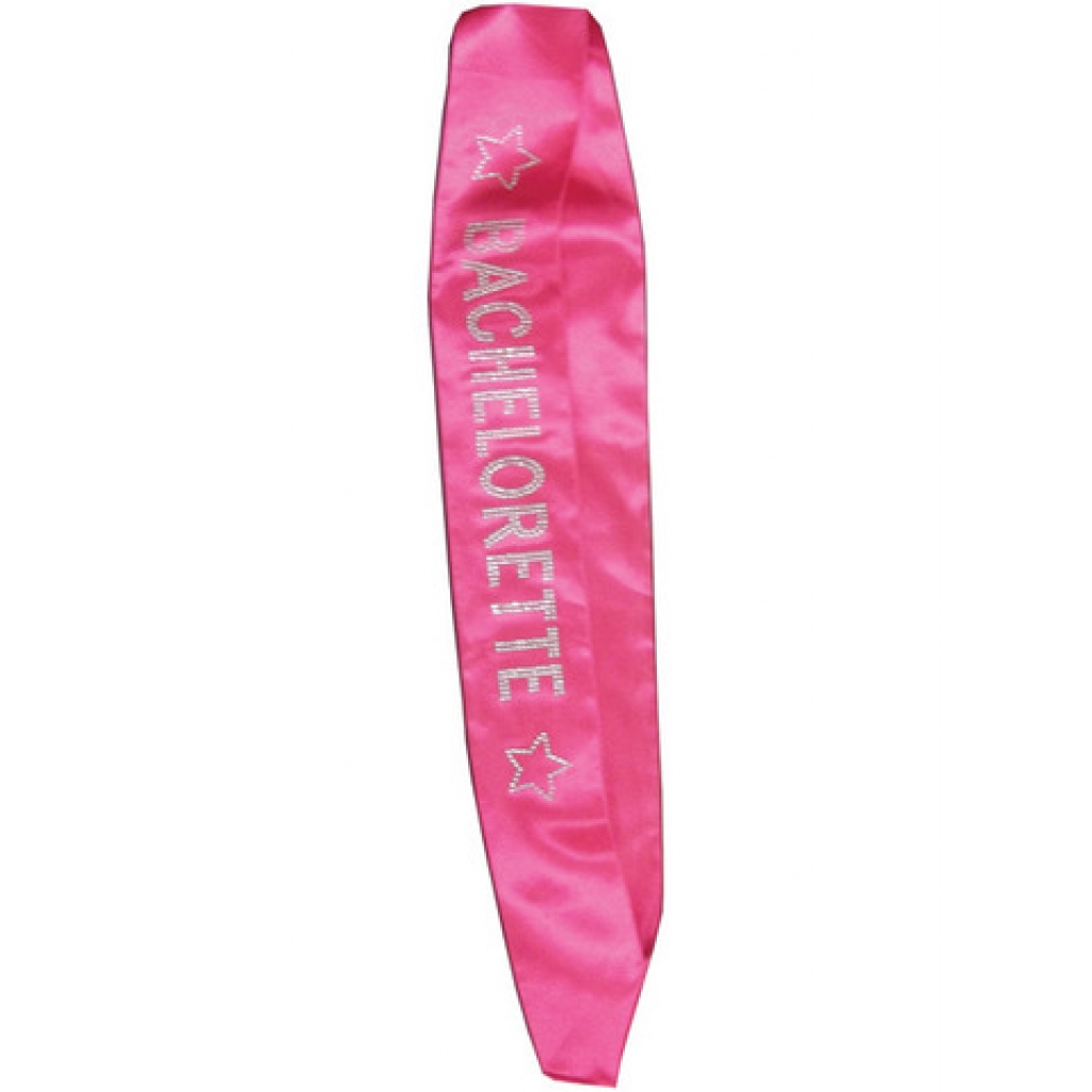 Bachelorette sash w/crystals - hot pink - Party Wear